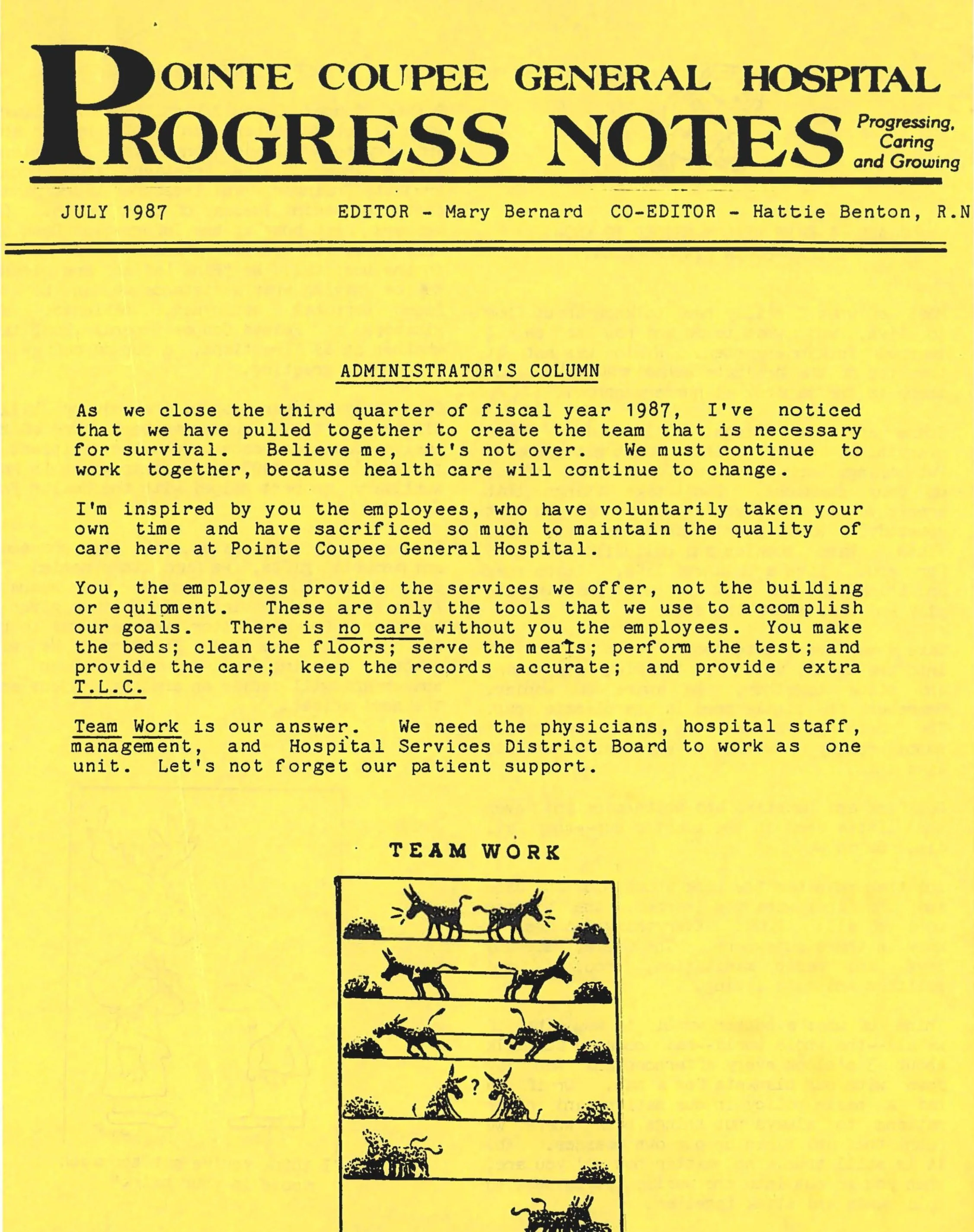 Progress Notes — July 1987
