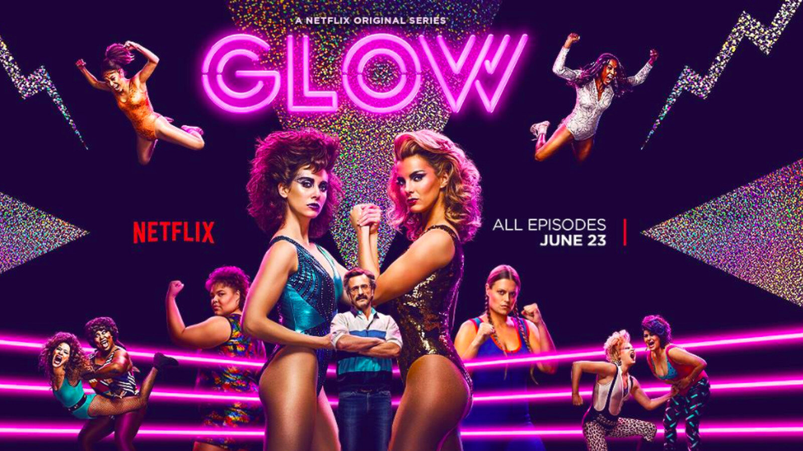  Loosely based on the real TV series, Gorgeous Ladies of Wrestling, that aired for five years during the eighties, the series Glow follows a group of women, mostly out-of-work actors, who are trying to make it in the women's professional wrestling ci