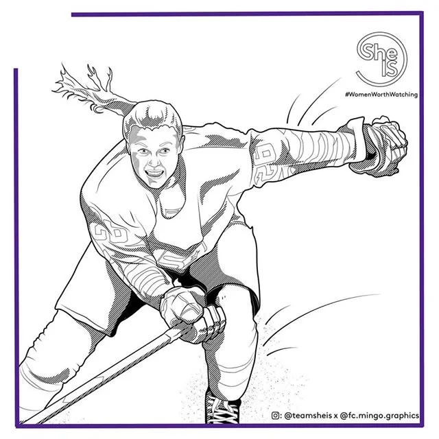 Have you gotten started on our bi-weekly coloring competition? We kicked off with THE @kendallcoyne26! Print, color, and upload your colored image of Kendall for a chance to win an autographed photo! Head to our SheIS Clubhouse for more information! 