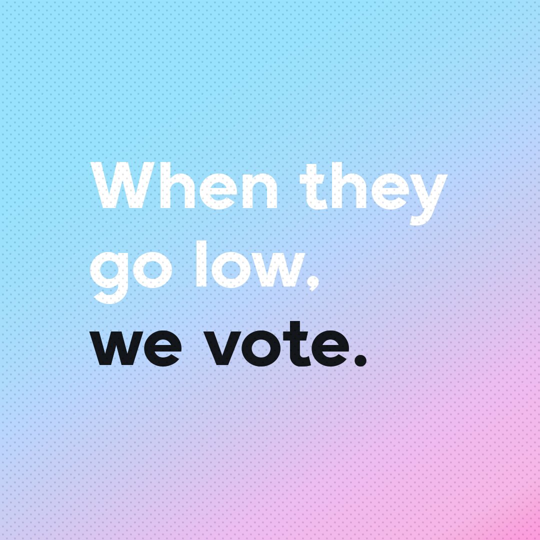 When they go low, we vote.