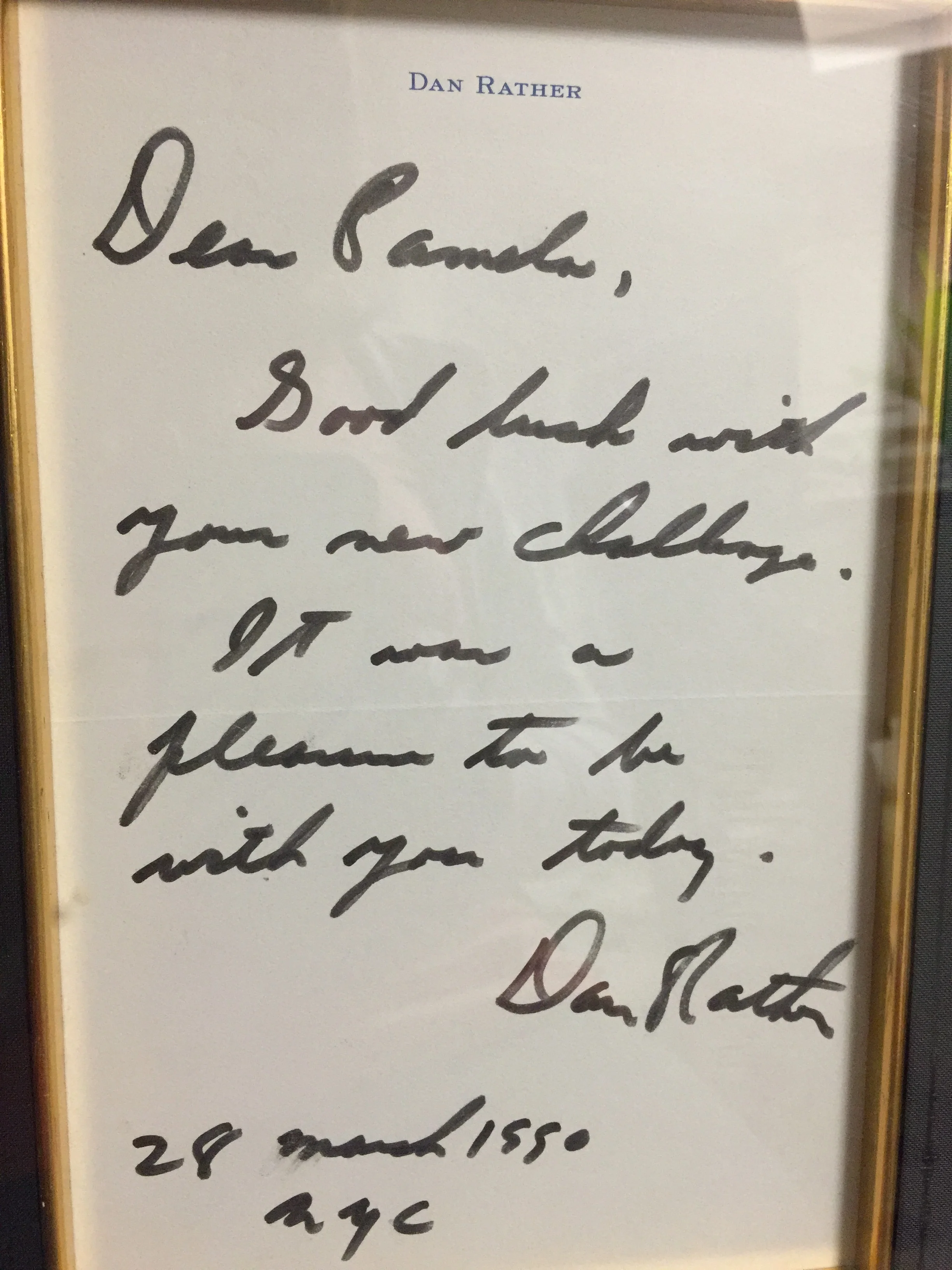 Note from Dan Rather, CBS News Anchor
