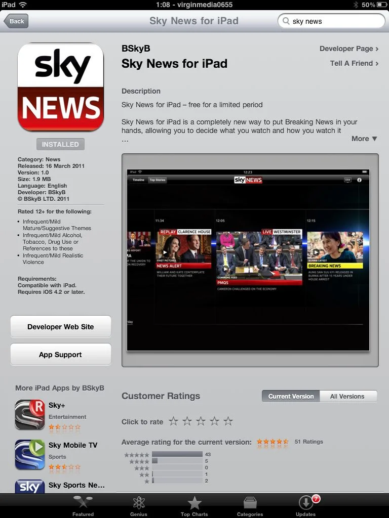 Sky News for iPad in the App Store
