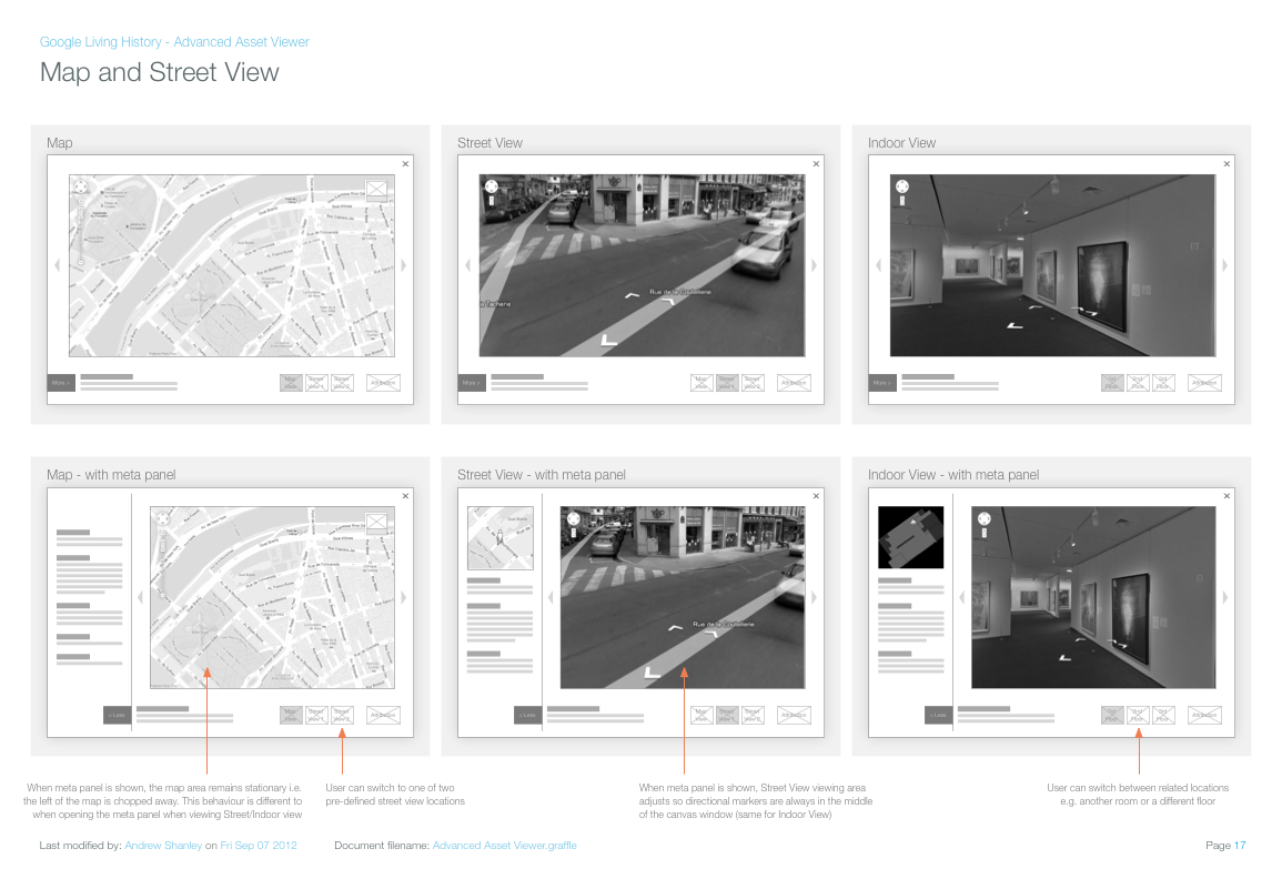 6-up map view and Street View states