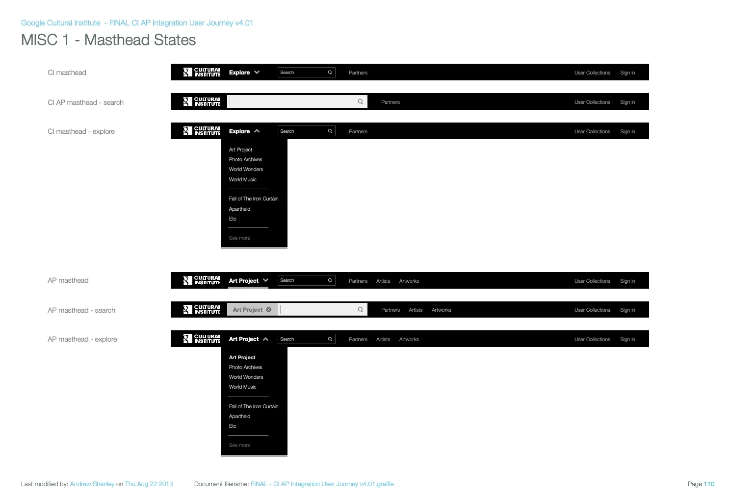 Navigation updates to support Art Project and partner channel integrations