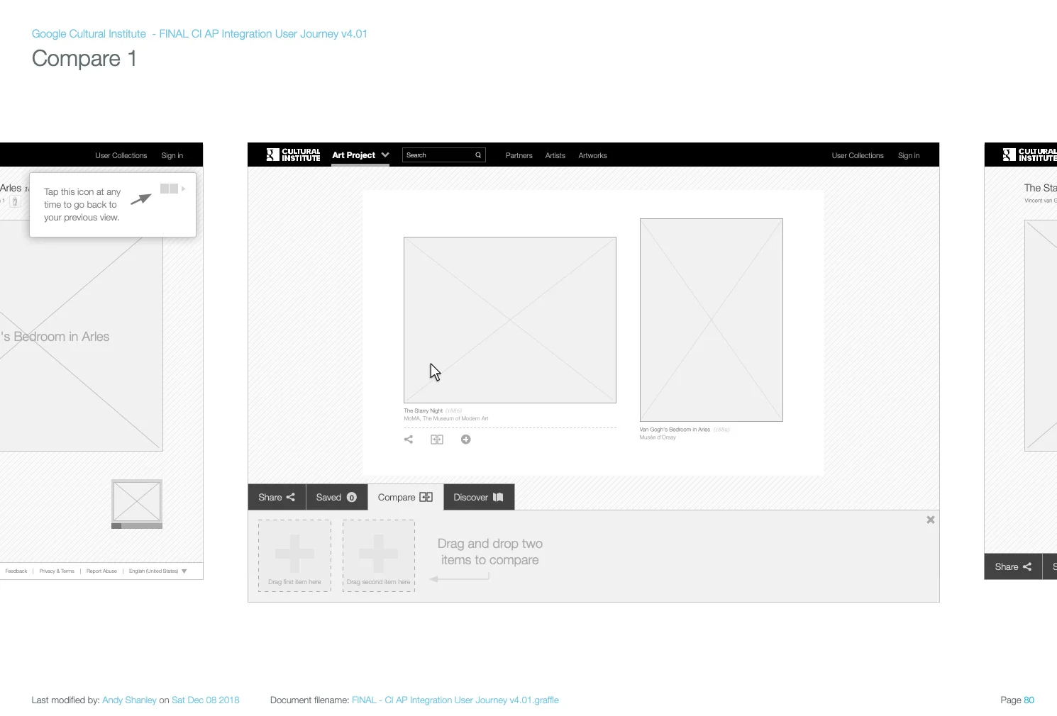 Art comparison allowed users to compare different artworks by different artists