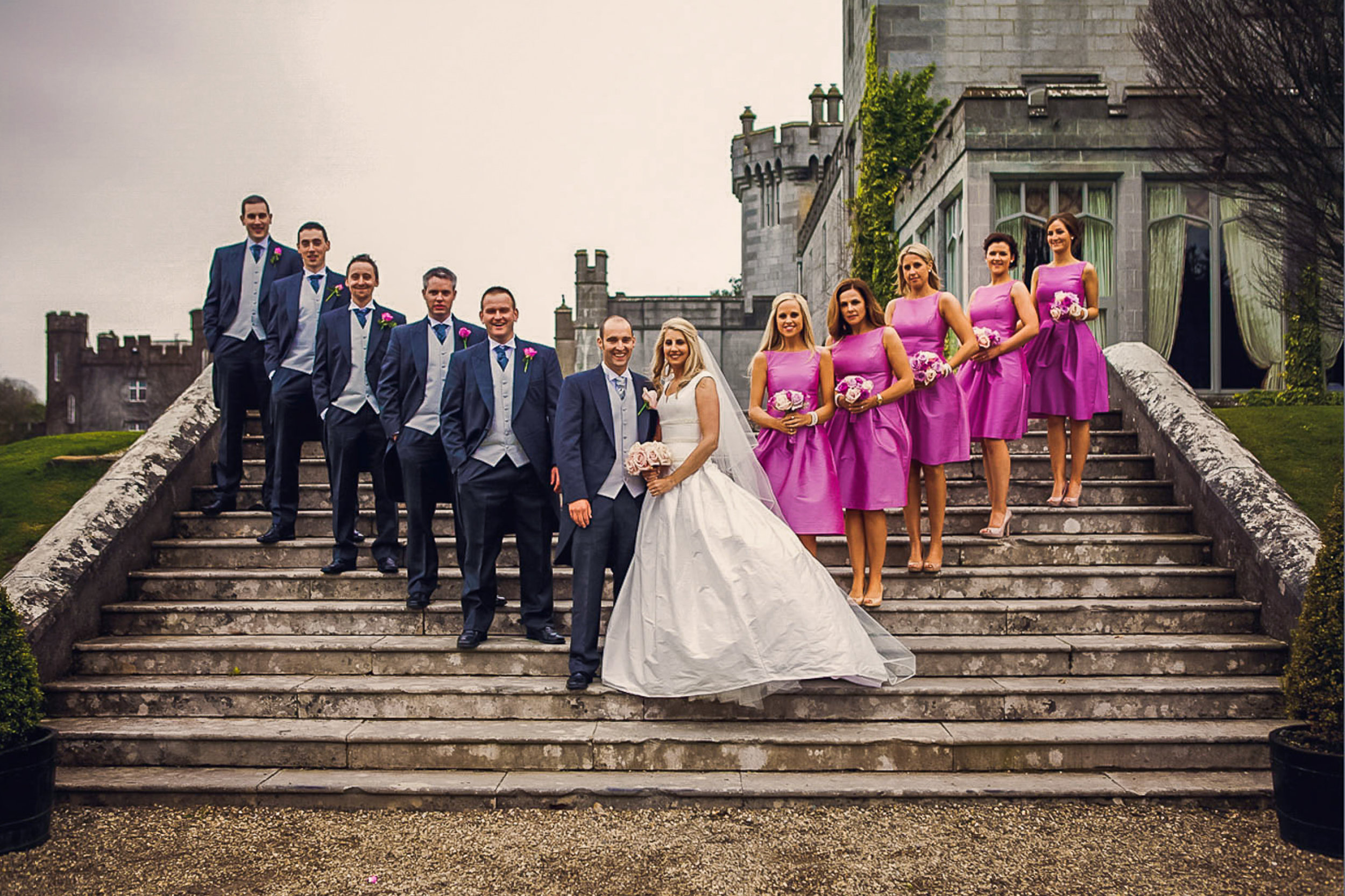 Dromoland Castle Wedding Photography. Dromoland Castle County Clare, Ireland. Wedding Party Grooms men and brides maids