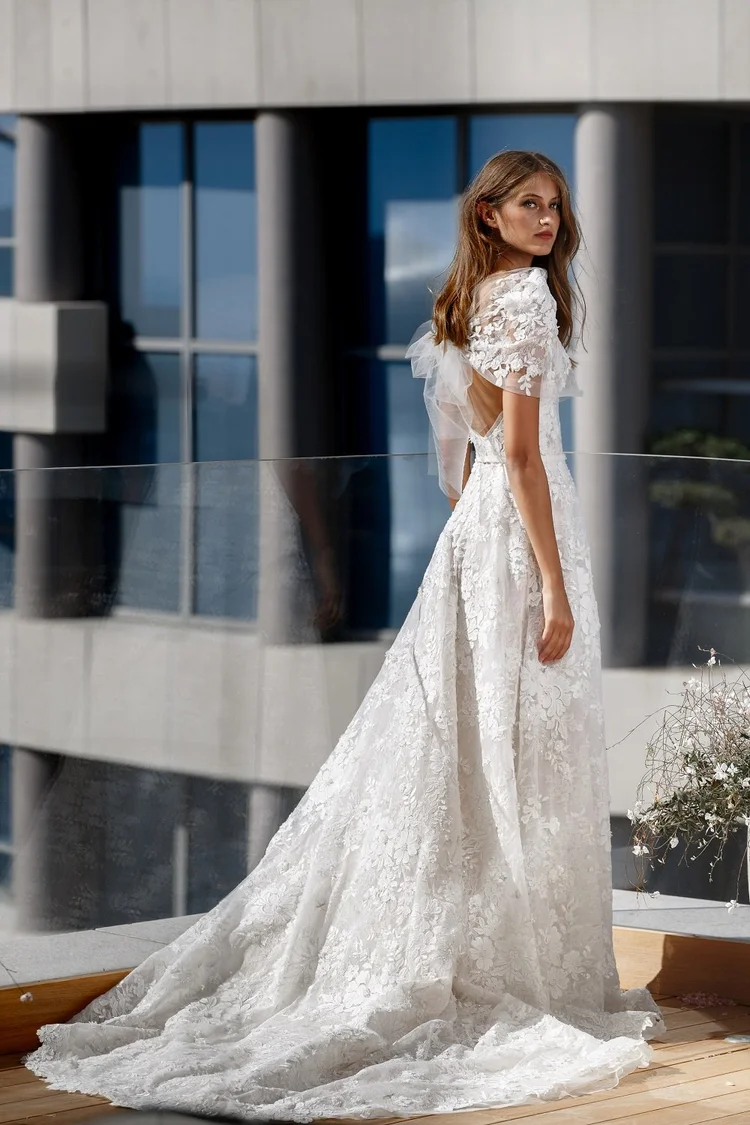 chinese dress ladies Elegant Mermaid Lace Wedding Dress with Illusion Sleeves – ML138 –  Viniodress main image 0