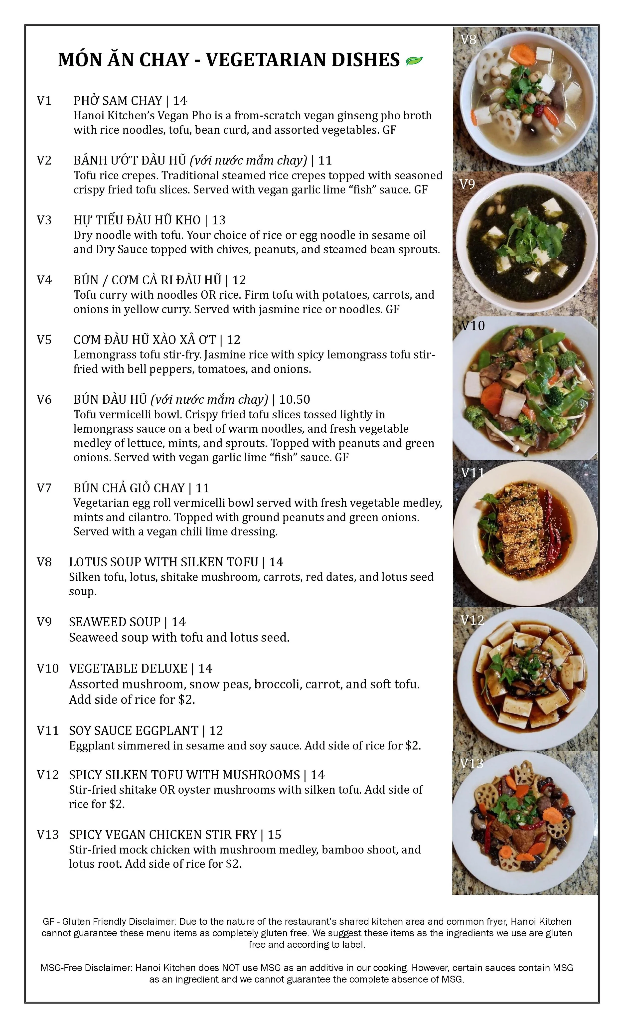 MENU — Hanoi Kitchen