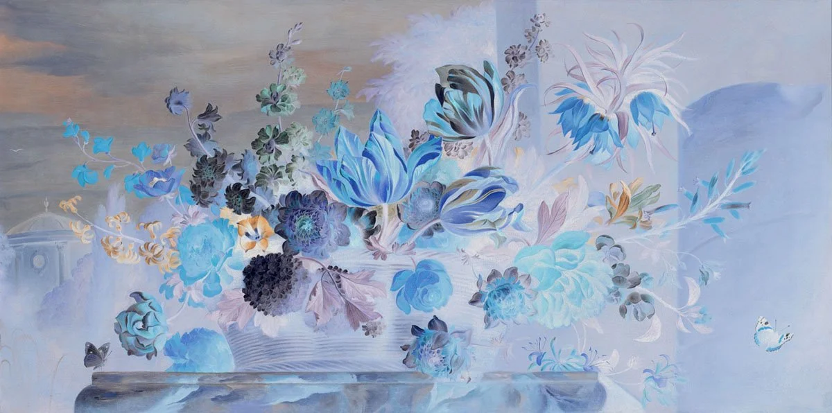 Tulips, peonies, and other flowers in a basket (Hungarian-British, 17th-18th century), 2024 by Stephen Perloff