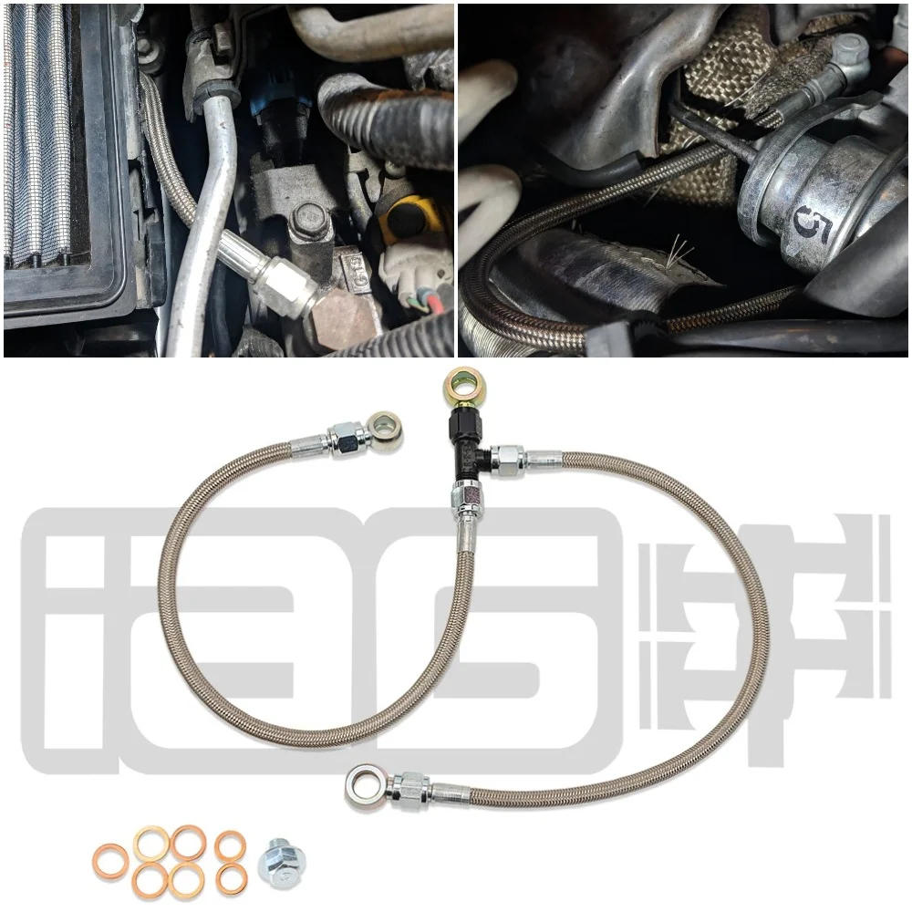 Iag braided oil feed line 04-07 STI. Making oil travel so snazzy! 