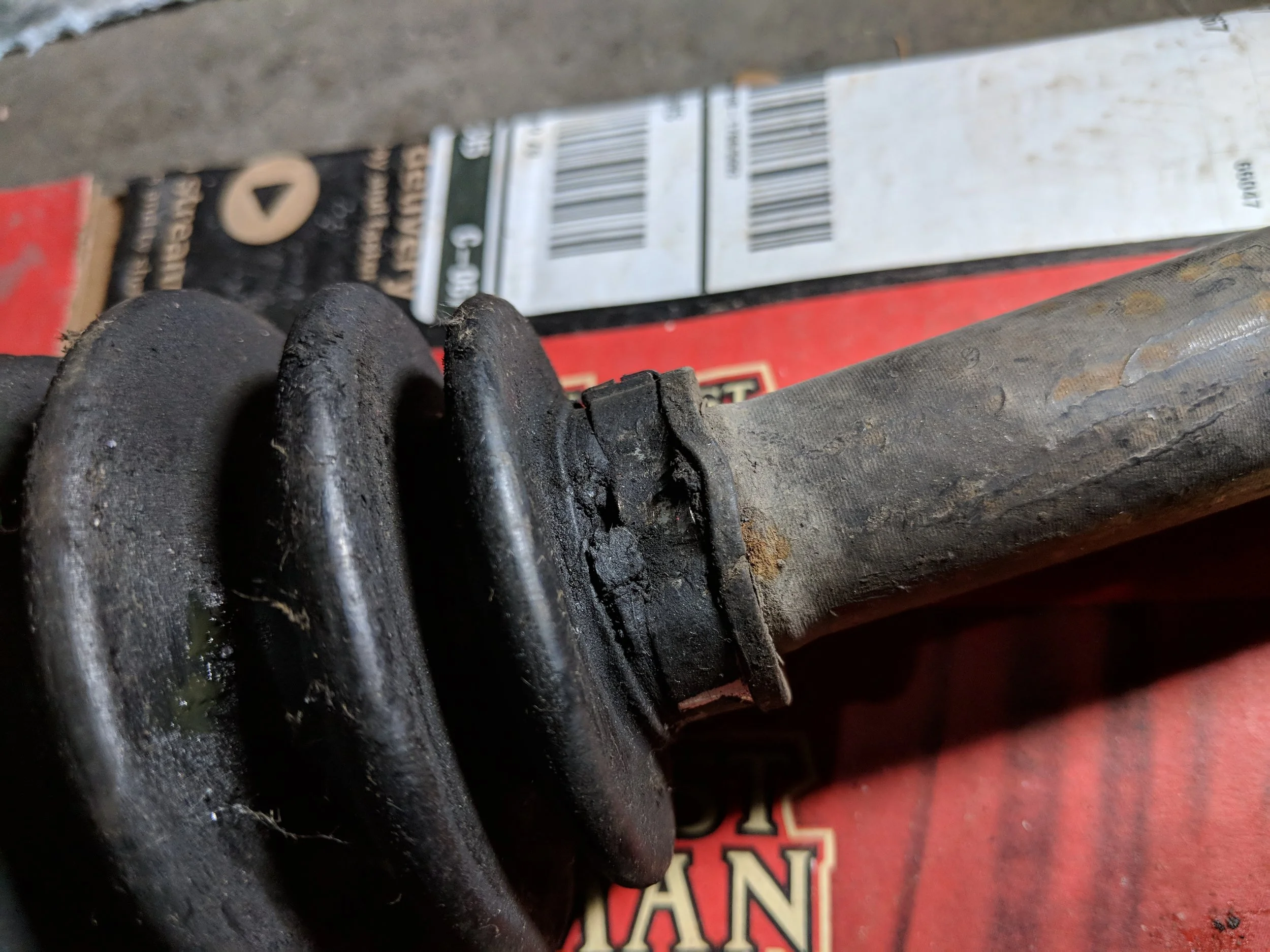 Removing the Cv boot bands.