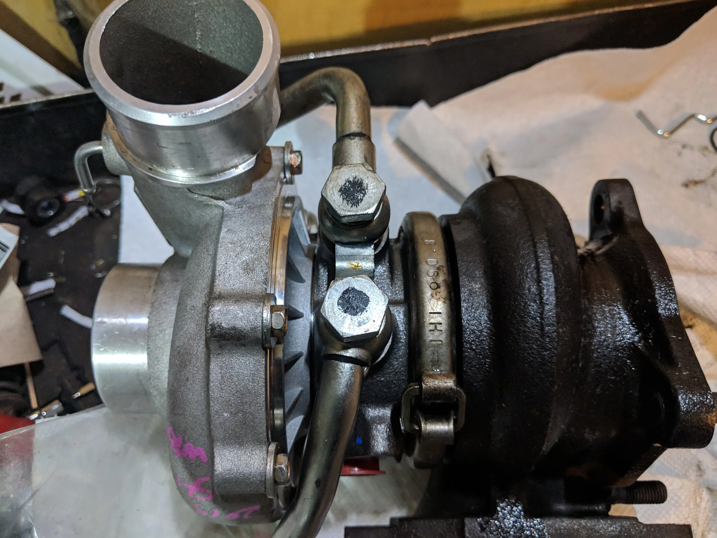 Coolant lines back on and ready to flow.