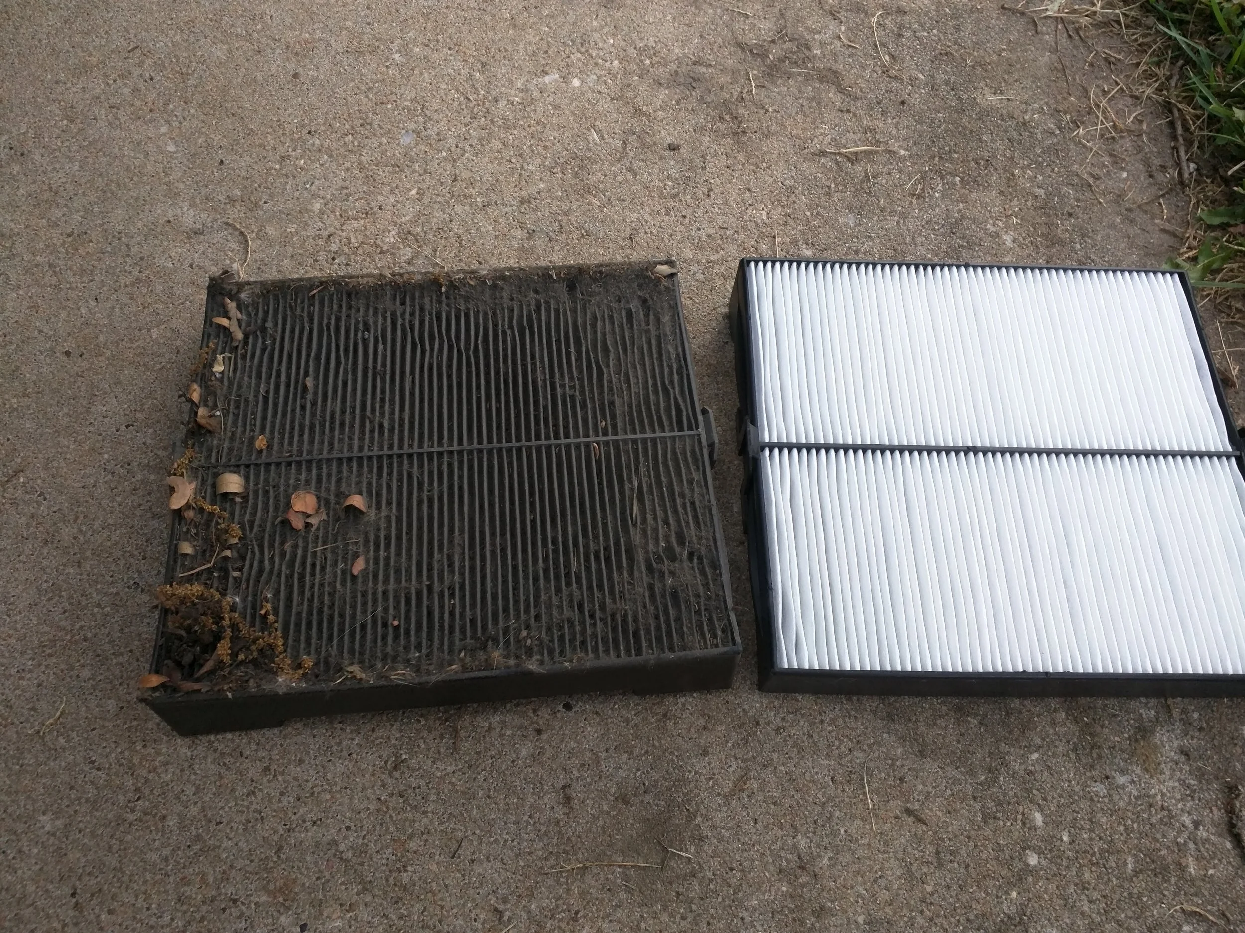 Before and after… So bad. TYC Forester cabin air filter