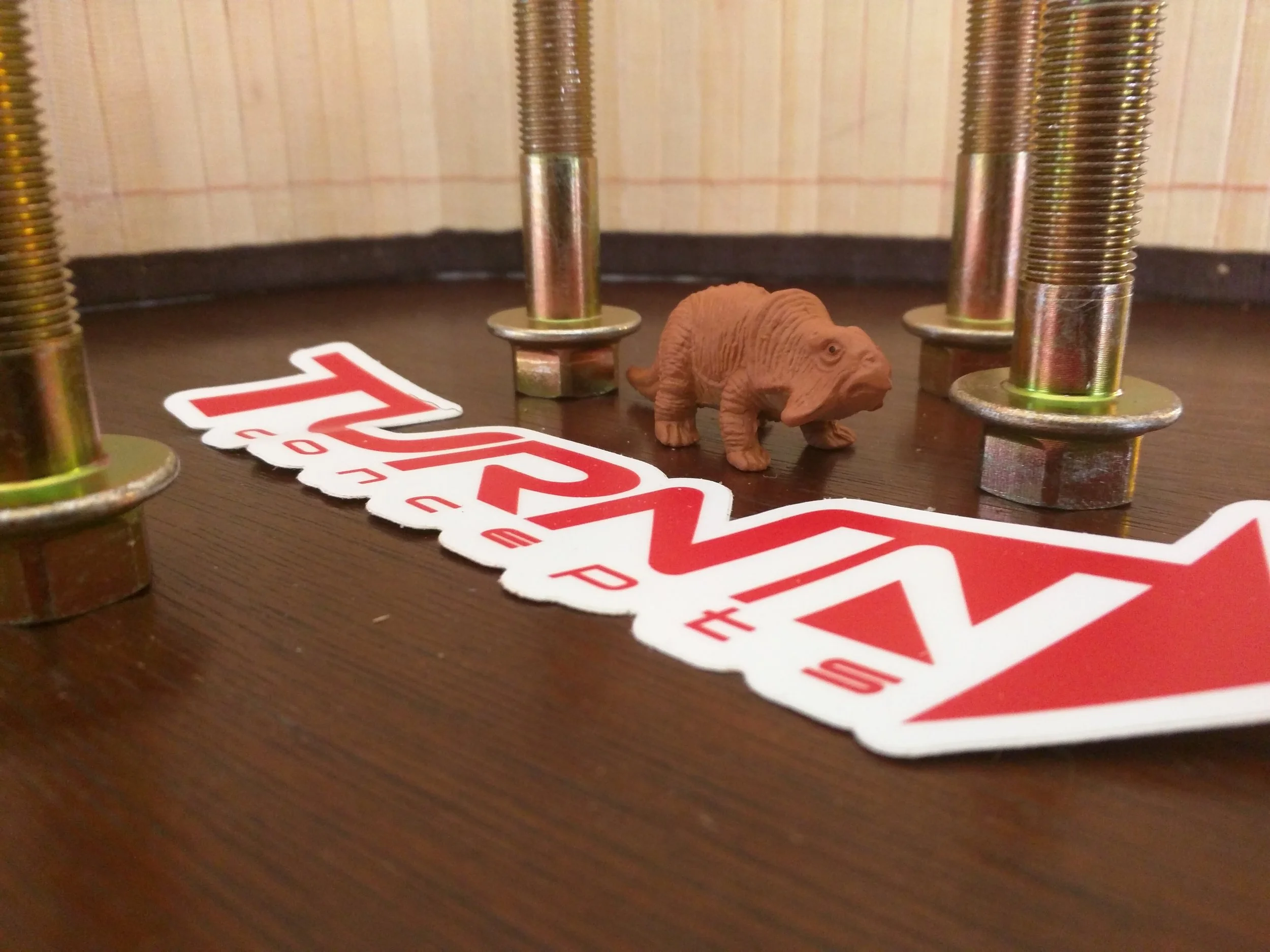 If you order from TIC you might even get a cool dinosaur to live in your forest of Fu bolts before installing them.