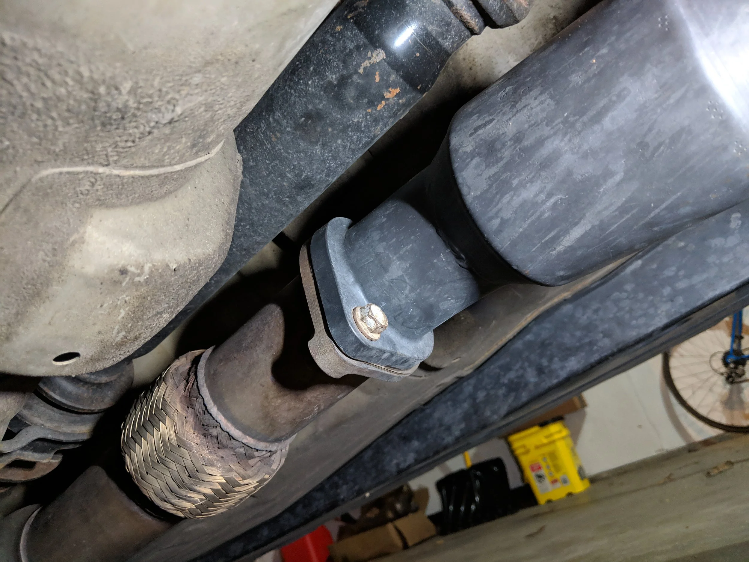 Just a couple of bolts holding their own.. but not for too long.