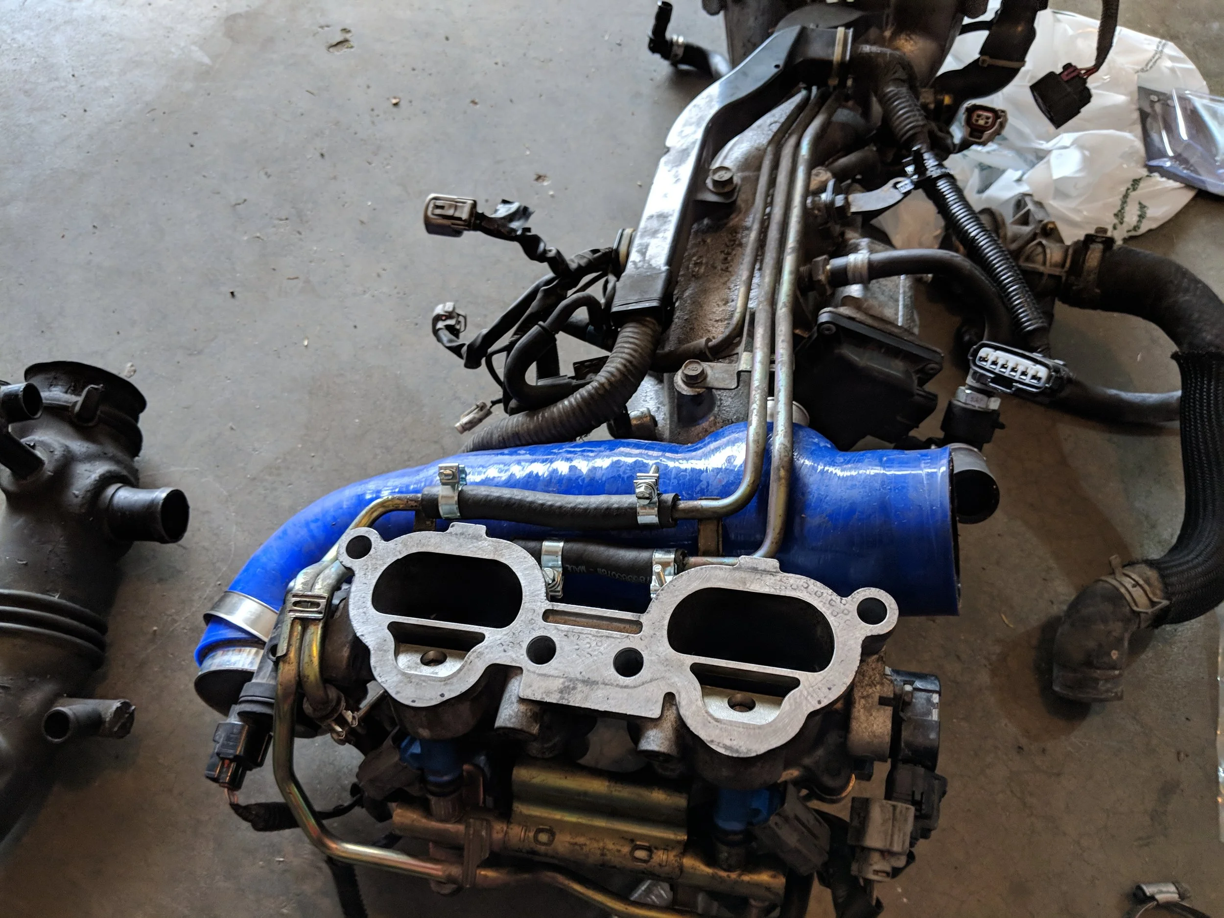 This is most likely what you will be looking at. You can leave the hardlines installed on the manifold and easily repair them. You can also replace your turbo inlet or vice versa.
