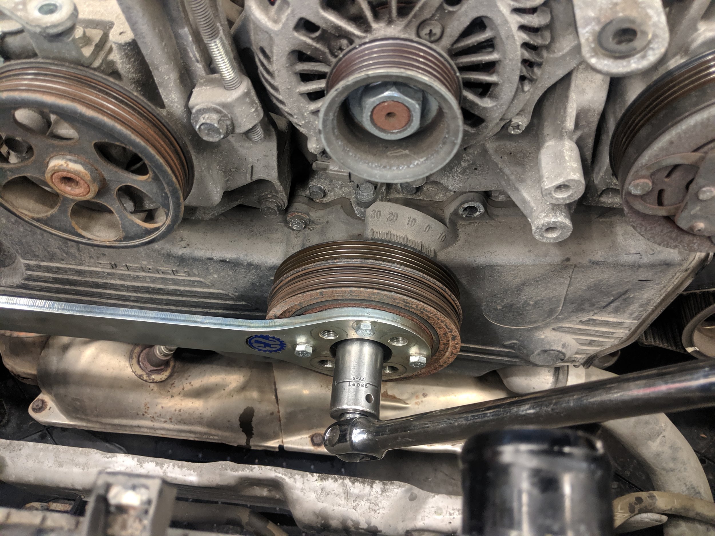 Breaking the pulley loose can take quit a bit of force. These tools will help make this a nonissue.
