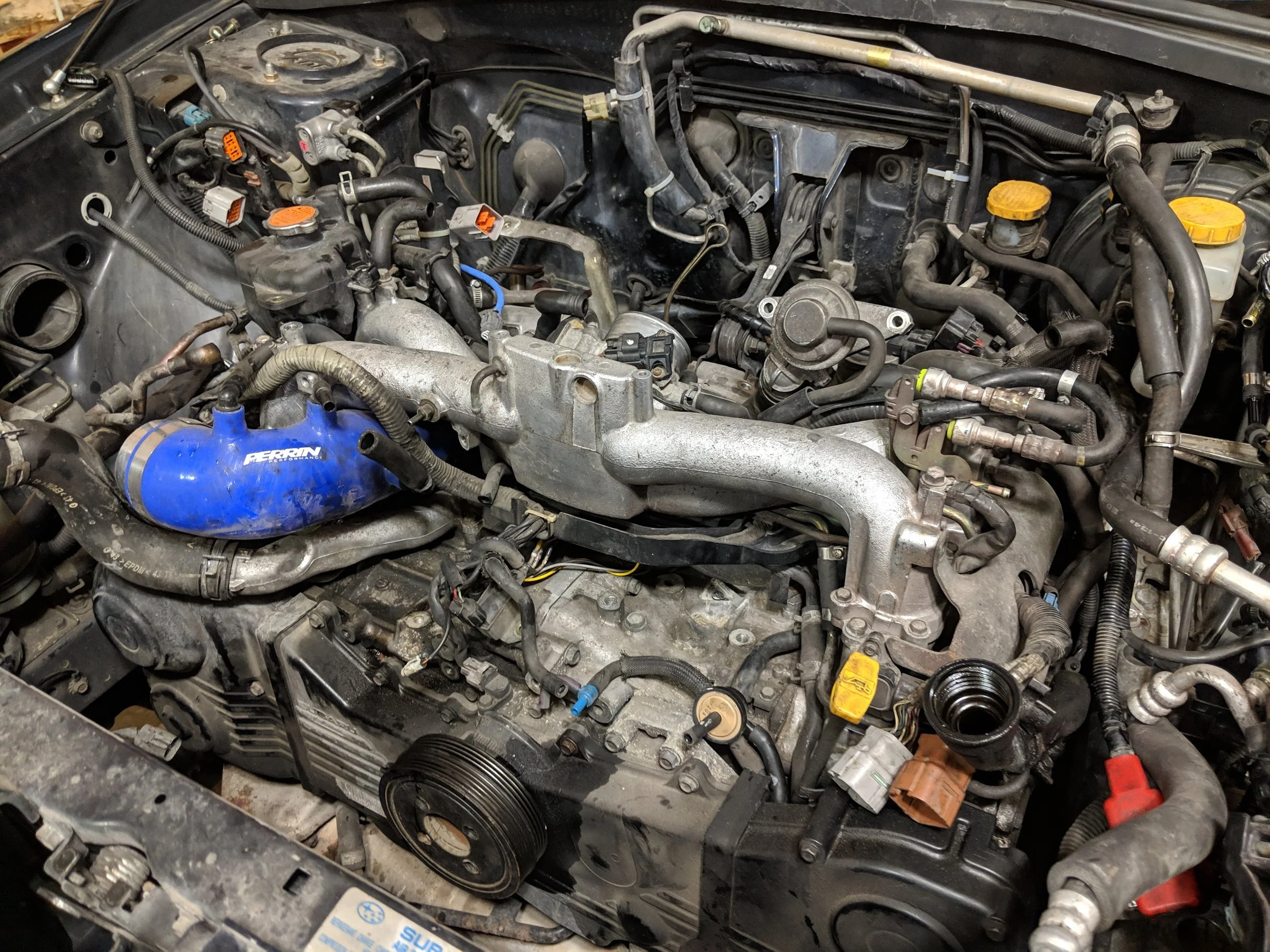 Perrin turbo inlet! A tight squeeze, but a worthwhile deed. 
