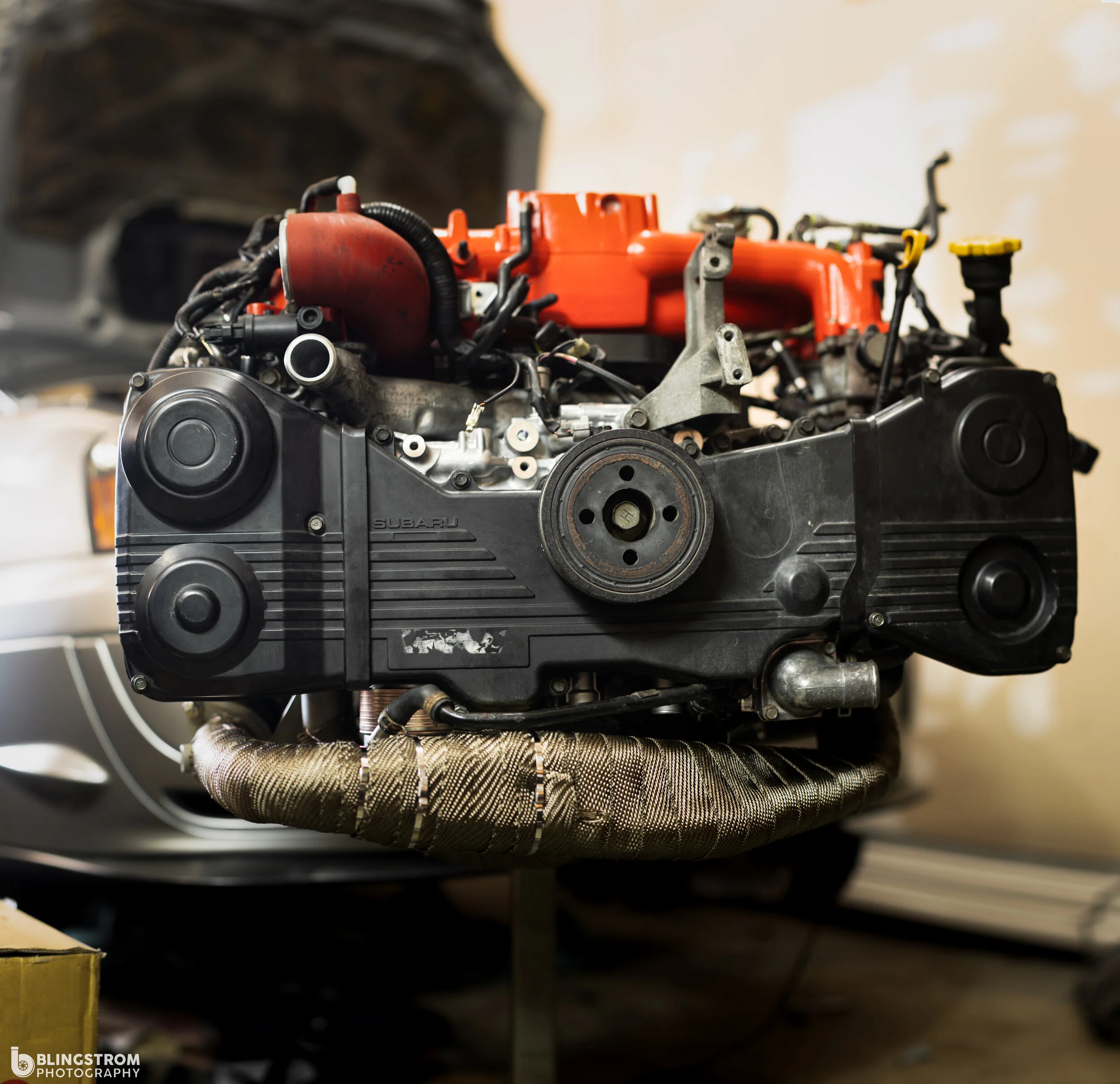 DEI titanium exhaust wrap! Keeping the heat inside the headers!