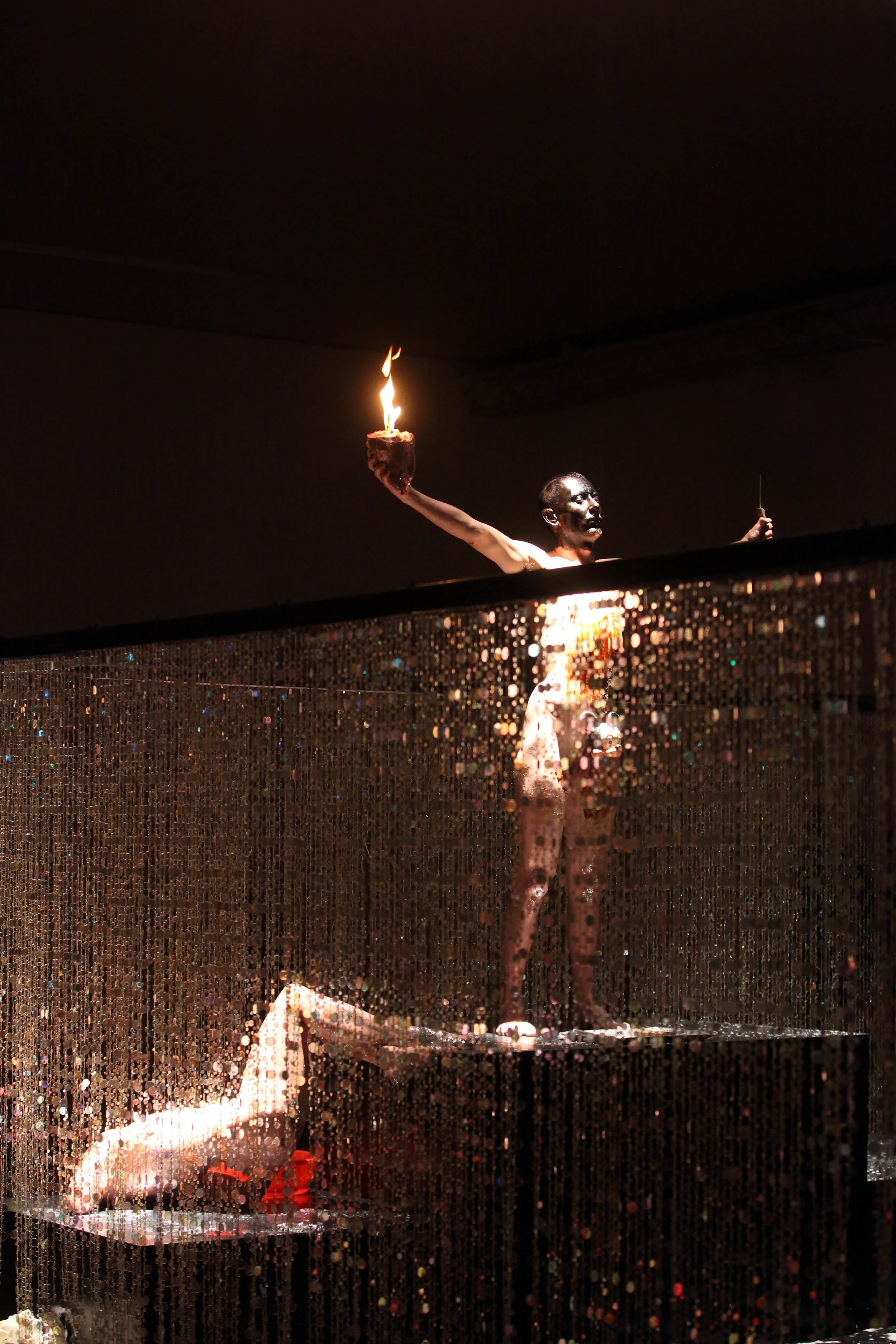 Ron Athey, History of Ecstasy , sound design Othon Mataragas, vocalist Ernesto Tomasini, performers: Ron Athey, Julie Tolentino, Pigpen aka Lisa Rifkin, Vaginal Davis aka Clarence Sanders, Lee Adams, Mouse aka Amanda Hull, photo A. Benestante