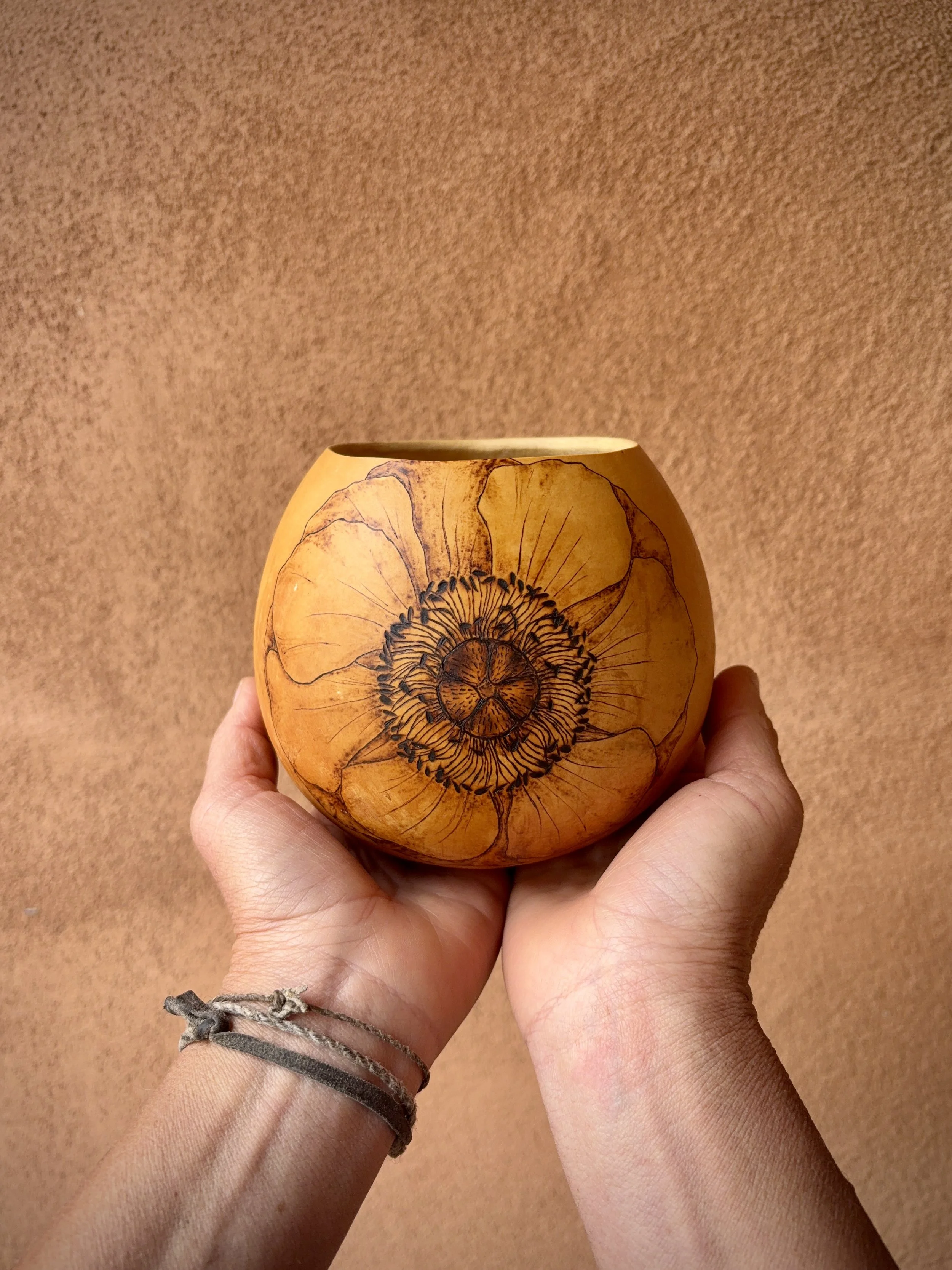 Wild Poppy Gourd Bowl