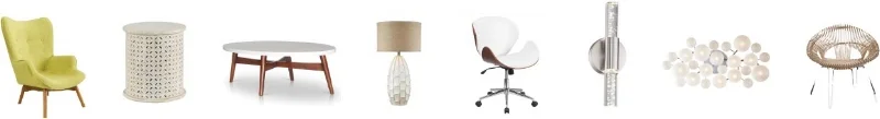 Furniture and lighting selections