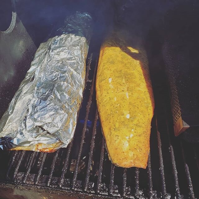 Just a day of smoking today. We had an order for a baby back not pictured except wrapped. We also had an order for Beef Ribs. We sent the Bell family 4 racks of beef ribs and did Beef Short Ribs for me with a few extra. Cold Smoked Salmon just becaus