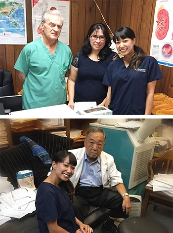 ボランティア先でお世話になっている方々です。緑のスクラブを着ている先生は80代です。