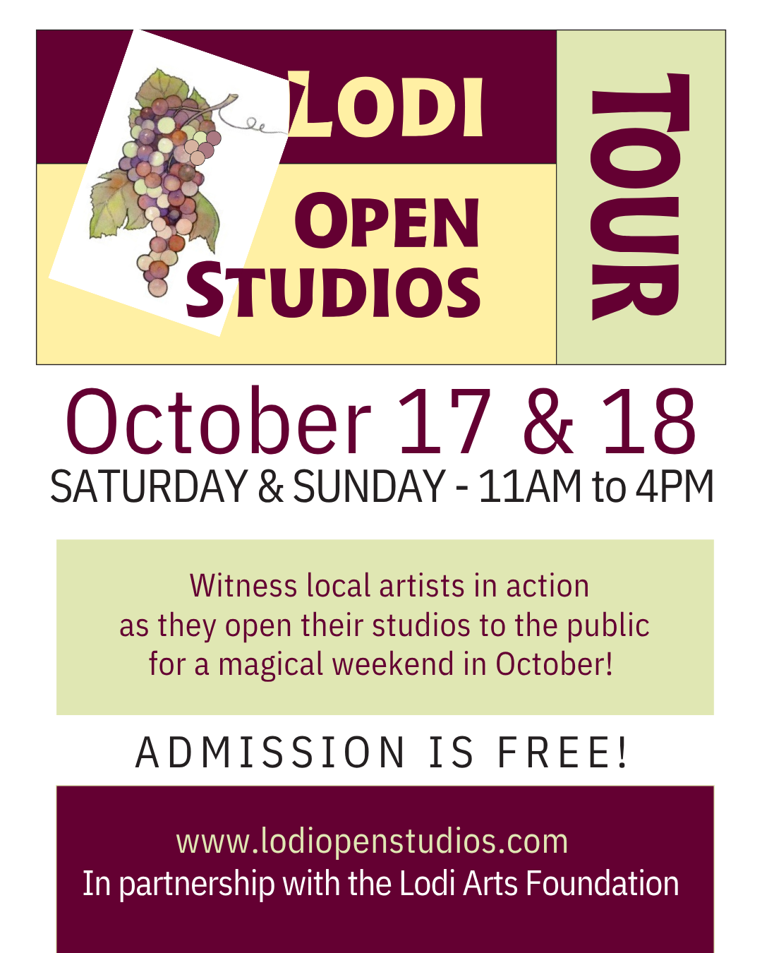 It's time for the Lodi Open Studios Tour! Oct. 17th &amp; 18th 2026
