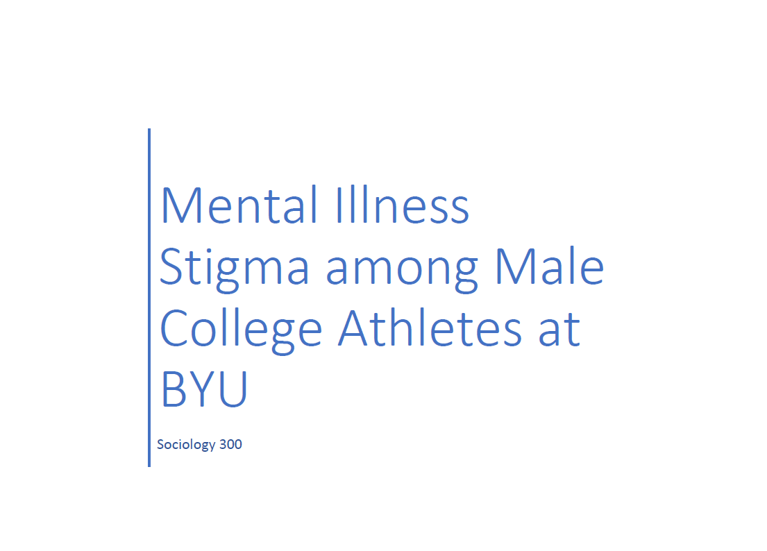 Mental Illness Stigma among Male College Athletes at BYU