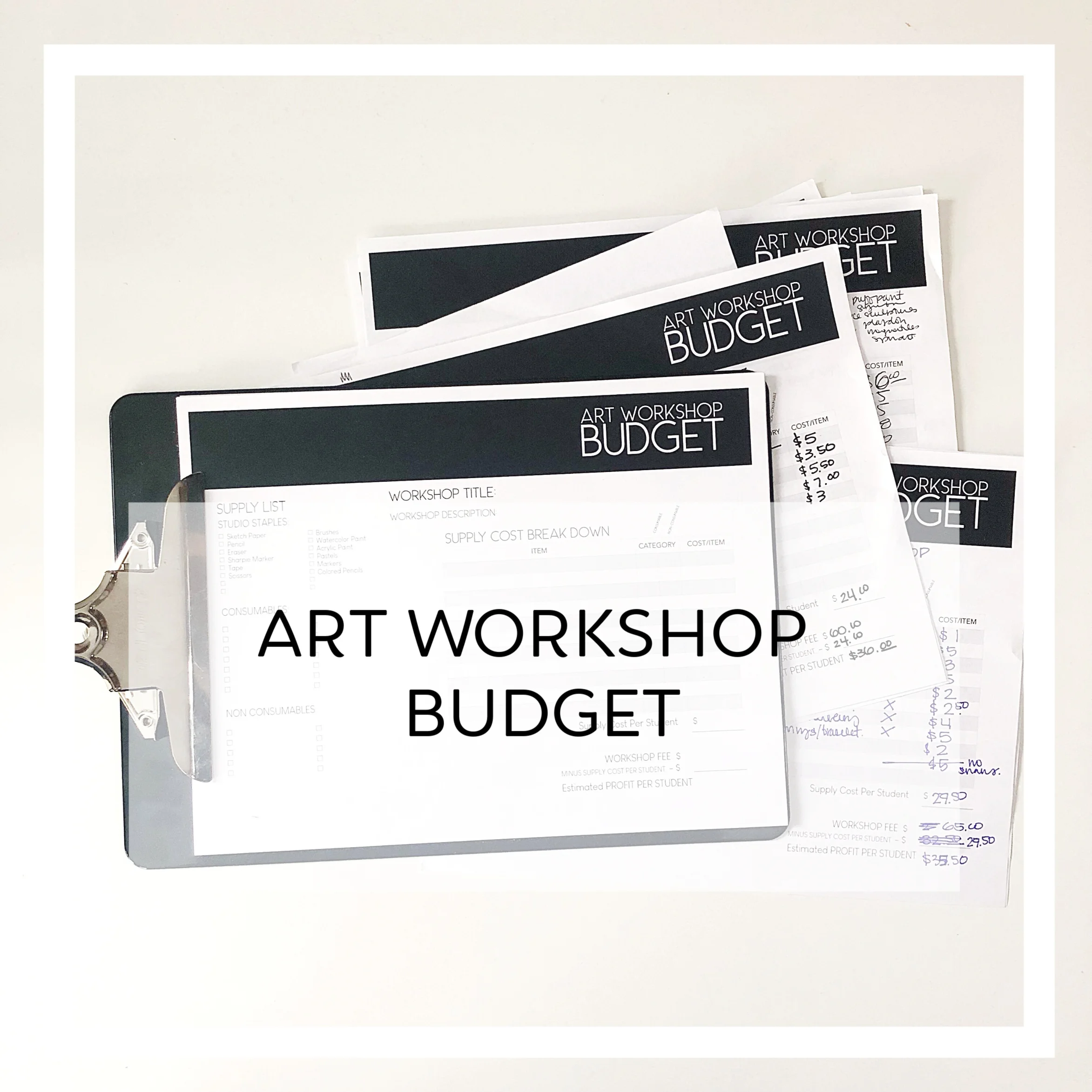 Art Workshop Budget