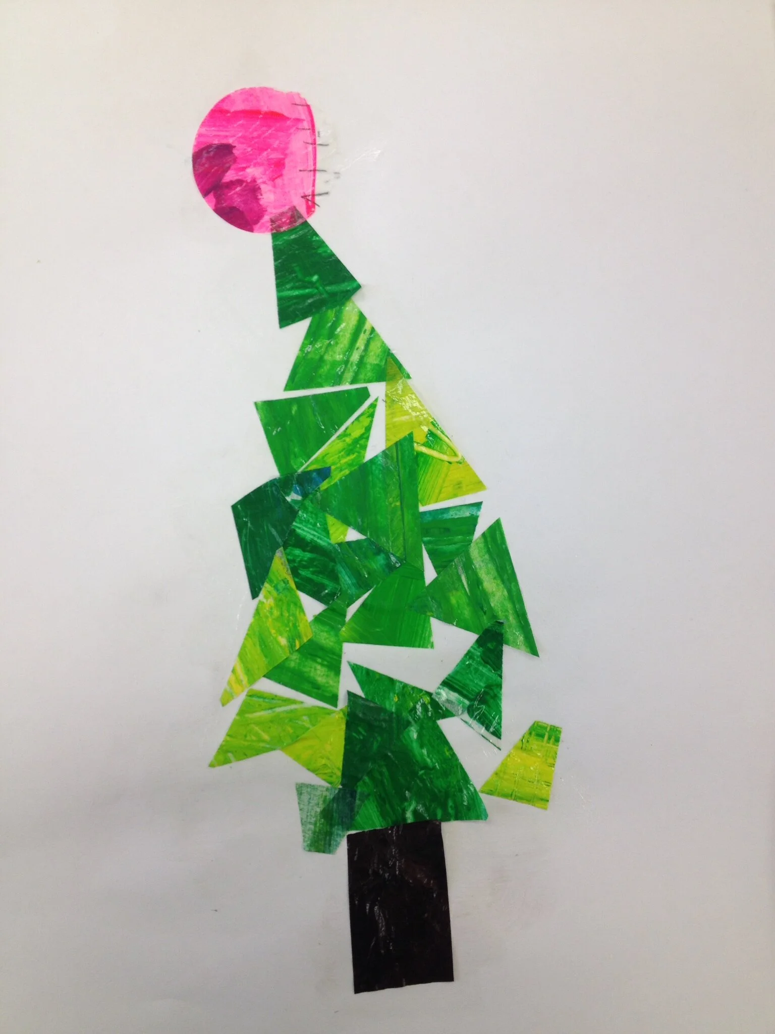 Eric Carle inspired Collage Evergreen Tree