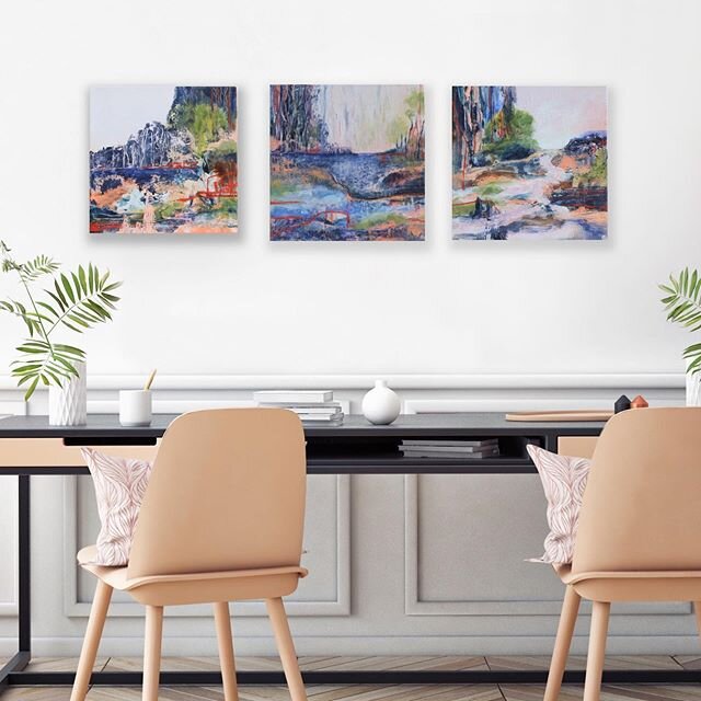 Some small landscape paintings 31x31cm available now at @galleryaura .
.
.
.
.
.
#paintingsdaily #paintingforsale #galleryaura #rachelgillam #smallspace #interiordesign #landscapepainting #semiabstract #expressionistart #seeandfeelcolour #seeincolour