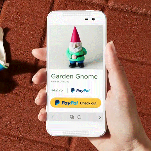 “When a not-so-friendly feline makes your gnome no more, PayPal One-Touch Checkout makes it easy to buy a new one. Learn more at link in bio. #PayPalCanDoThat”
