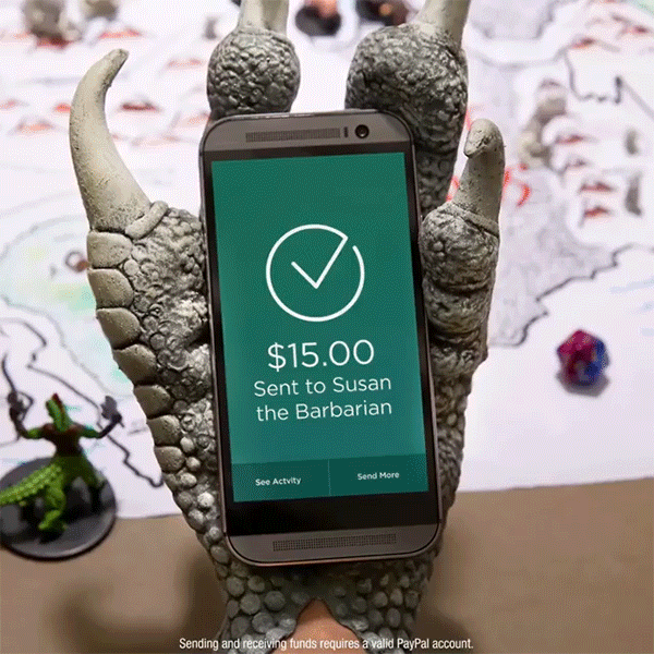 If you're kicking off a new campaign, but haven't acquired any gold yet, pay your dues by sending money directly through the PayPal app. #PayPalCanDoThat
