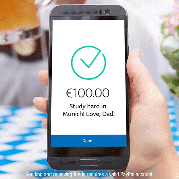“Help a friend, at home or abroad, raise a stein during Oktoberfest by sending money safely and securely with the PayPal app. #PayPalCanDoThat”
