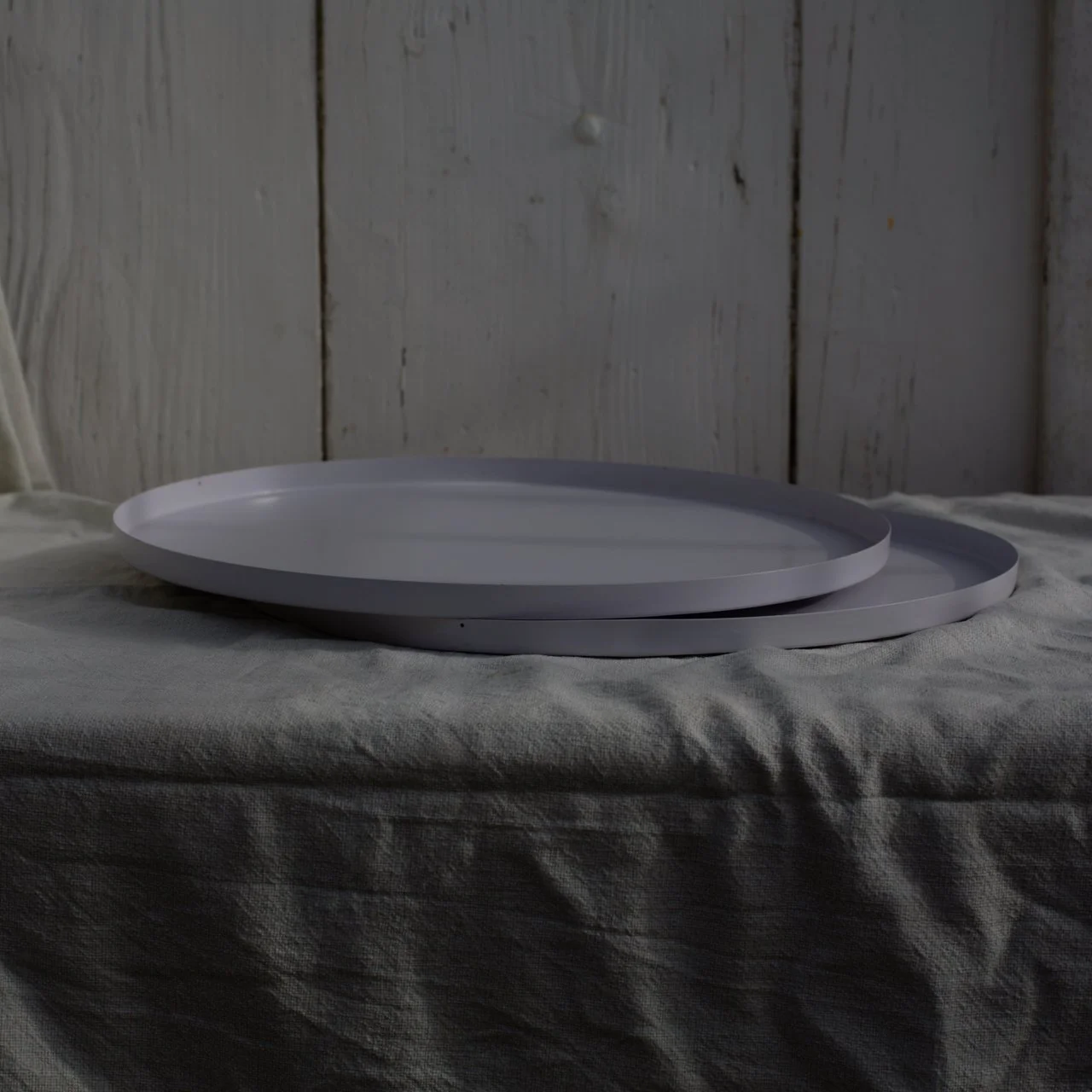 2e VIE : Plateau Rond Blanc Métal