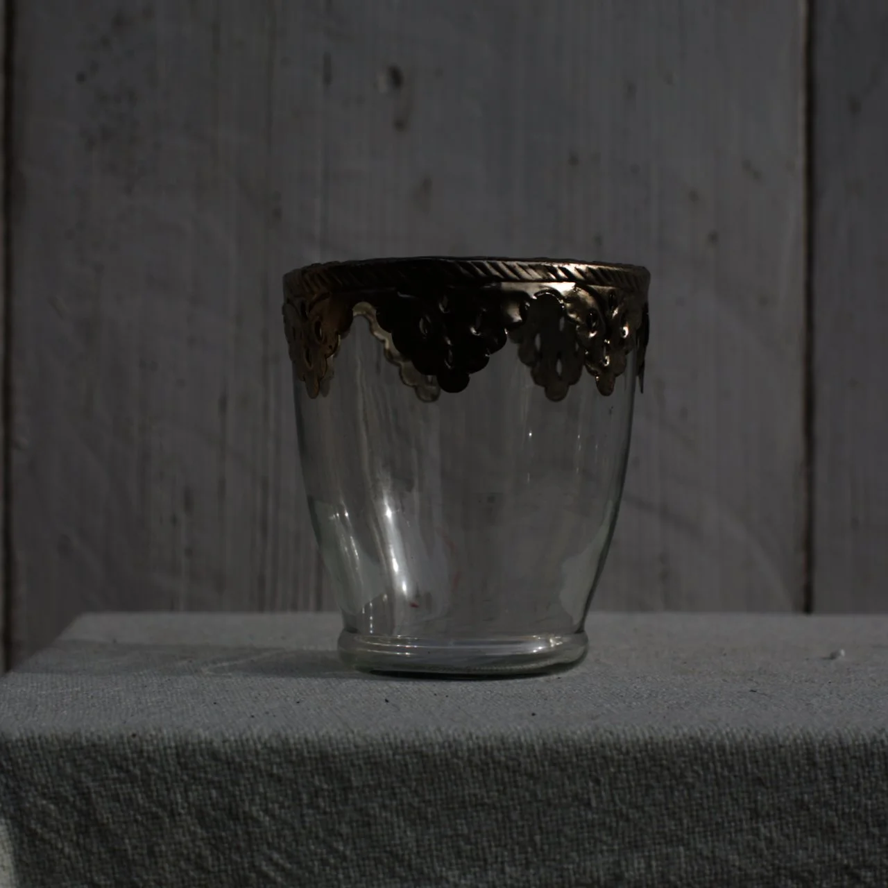 2e VIE : Photophore avec bords argentés travaillés par lot