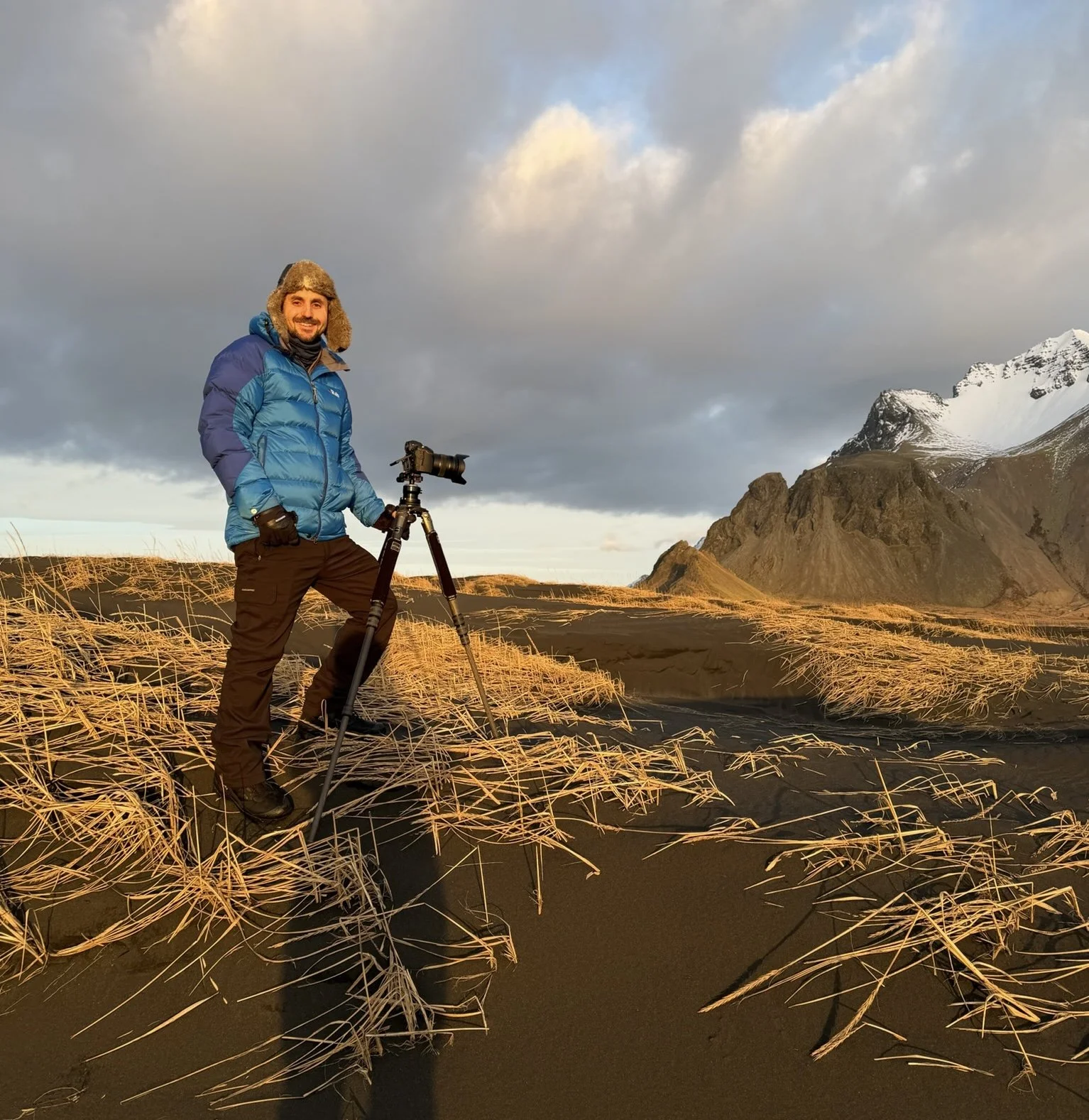 Mark Tolcher on location at Vestrahorn