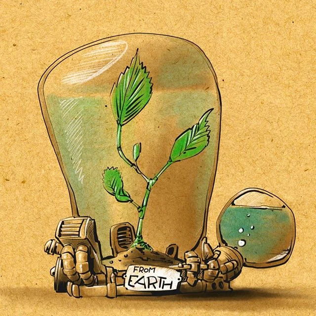A Little Souvenir from Earth. #bonvoyageweek #bonvoyageweek2019 #kidlitart #illustrationdaily #travelgram #traveltheworld #traveltheuniverse #artprompts #artchellenge #artillustration #botanicalillustration