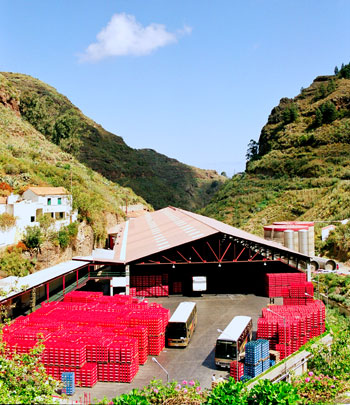 Bottling and storage of Agua de Firgas in the Barranco (ravine) de las Madres, head of the Barranco de la Virgen in the heart of the Rural Park Doramas.