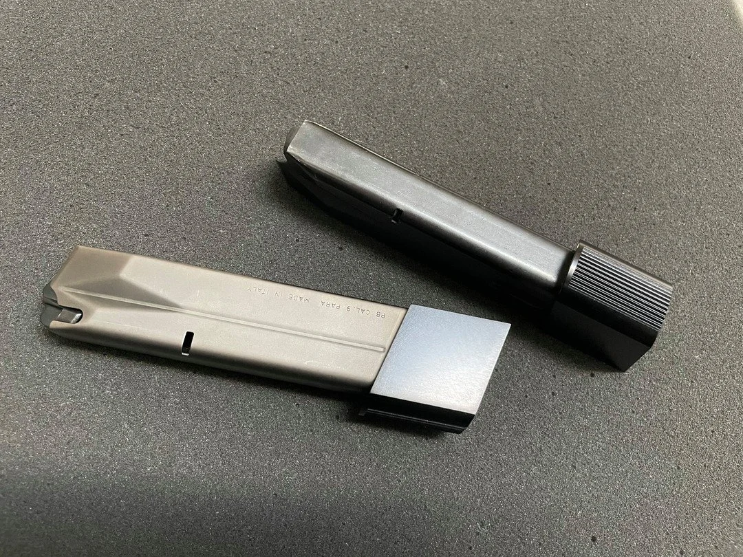 Gen 2 Samurai Edge Barry Burton Model style Extended Magazine Bases are now available! 

Gen 2 model features the dual slotted design which allows flush fitting with 10/15/17rd 9mm magazines and 10/11/12rd .40 magazines.  Precision machined and anodi