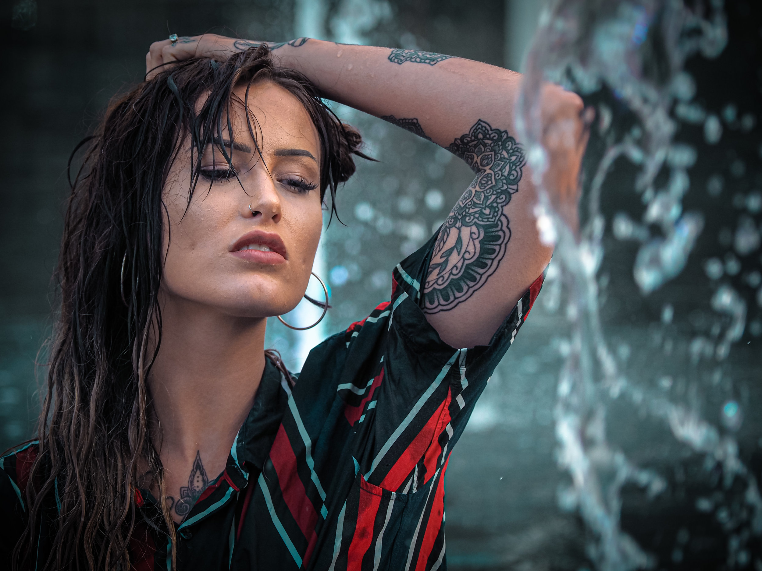 Shawna a little wet