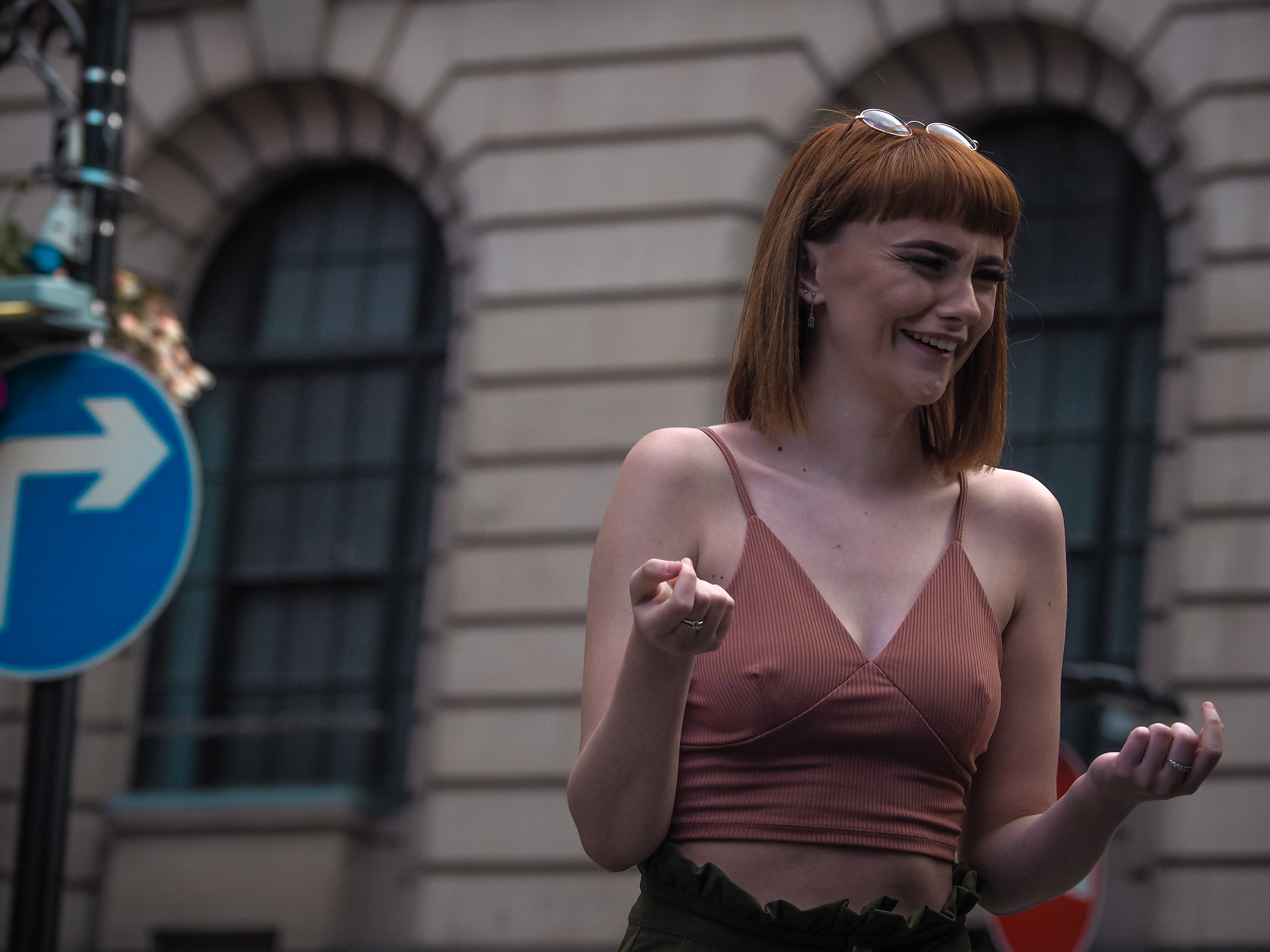 Laugh in-between poses