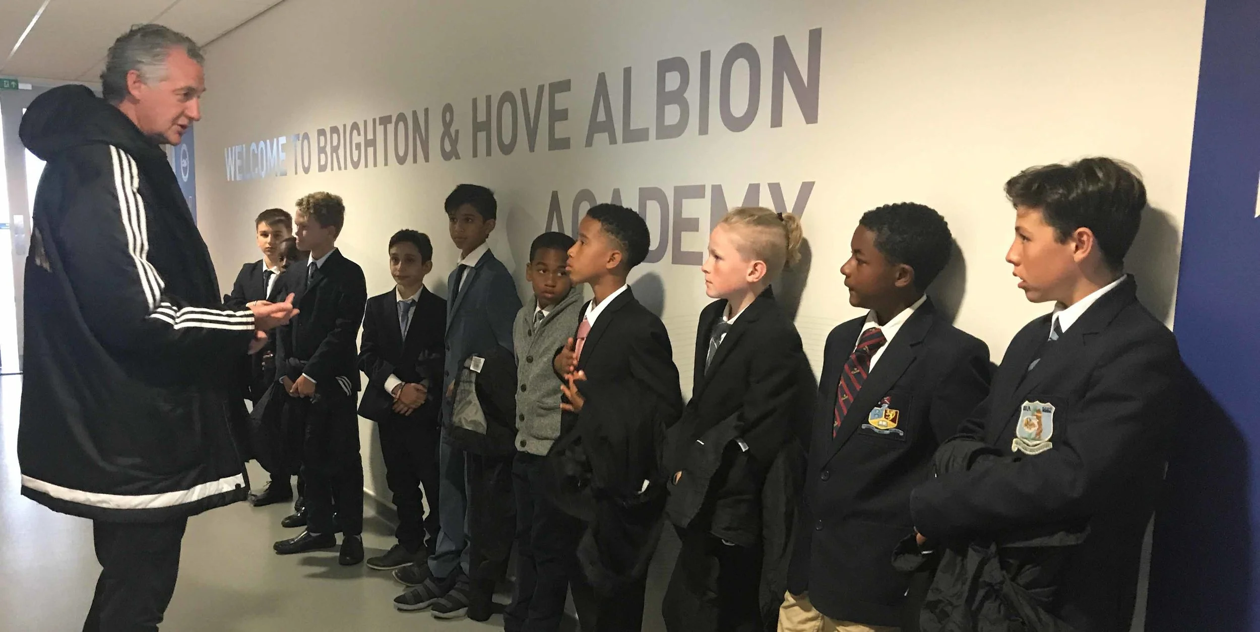 Coach Tony with Squad at Brighton & Hove Albion Academy