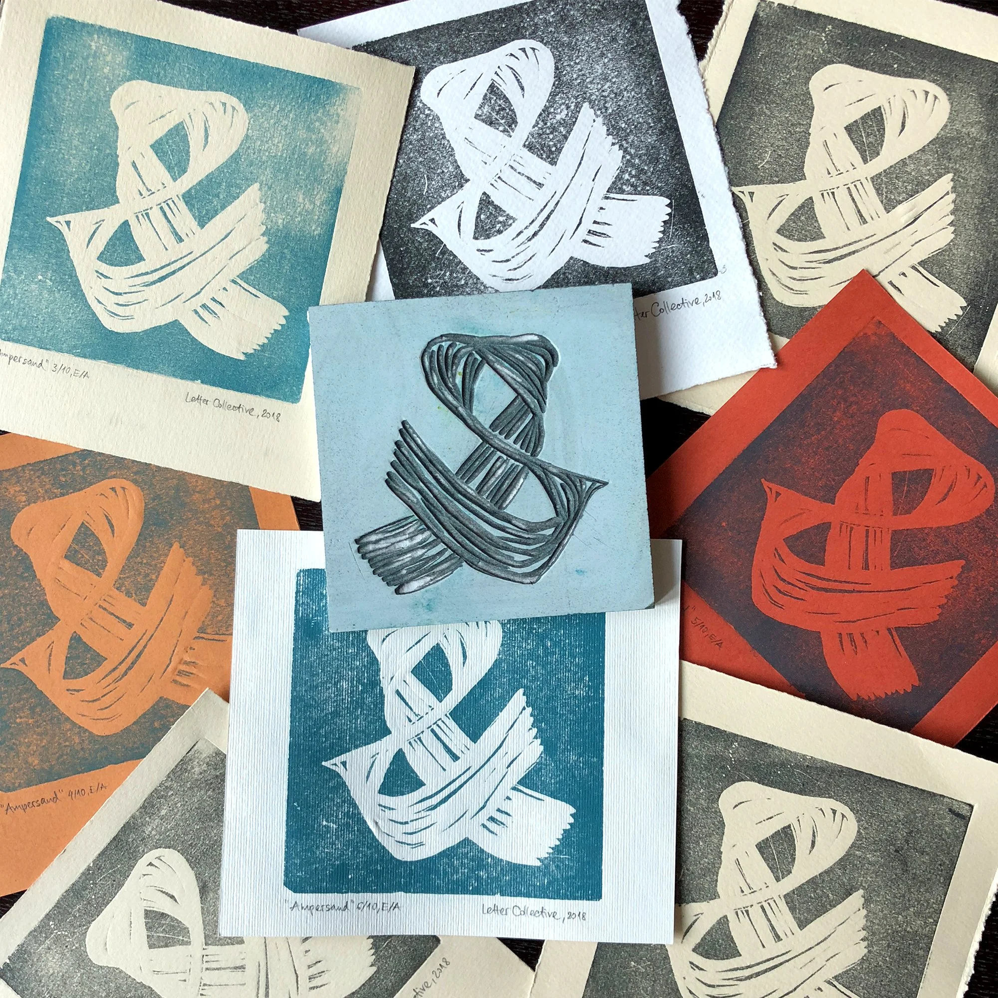 Ampersand linocut print