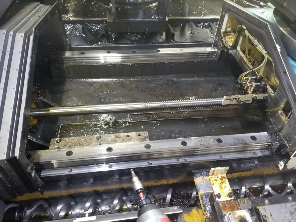 CNC machine after chip removal and industrial cleaning by TankServ360