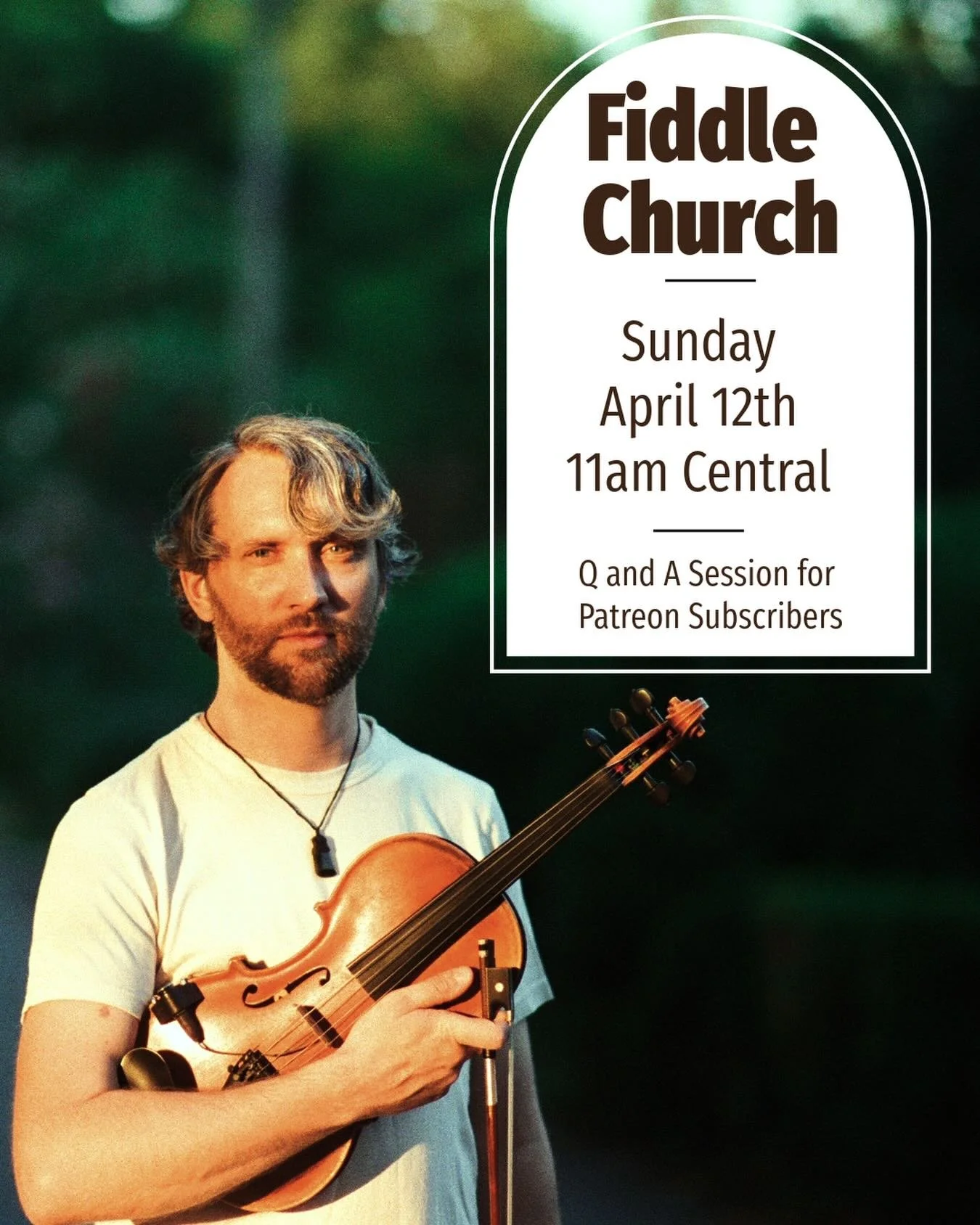 I&rsquo;m scheduling another Q&amp;A Fiddle Church session for this Sunday April 12th at 11am Central Time Zone for Patreon subscribers. Last month was a great success, I had a bunch of folks join me on Zoom and ask questions, which I did my best to 