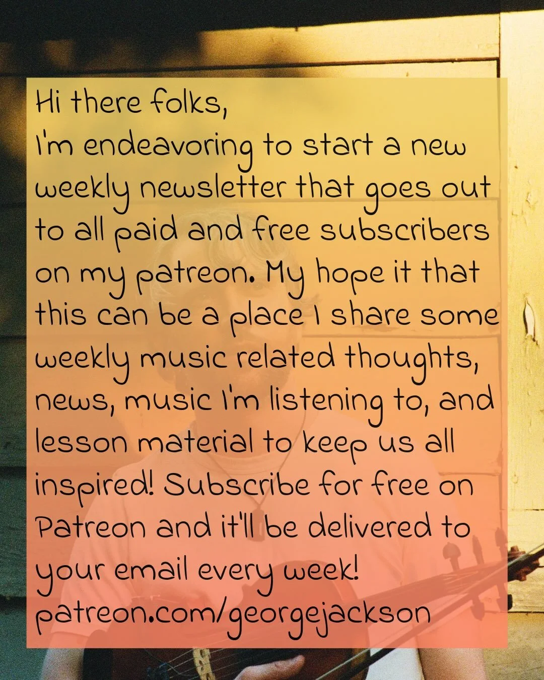 New weekly newsletter! Sign up for free on Patreon