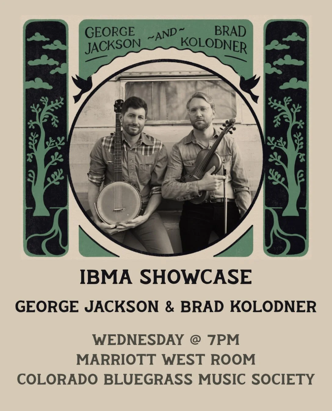 George &amp; Brad are making a little IBMA cameo for ⚡️ONE SHOWCASE ONLY⚡️ Wednesday 10/21 at 7pm Marriott West Room thanks to the Colorado Bluegrass Music Society. 🎻 🪕